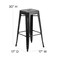 Merrick Lane Elba Series Metal Stool with Powder Coated Finish and Integrated Floor Glides